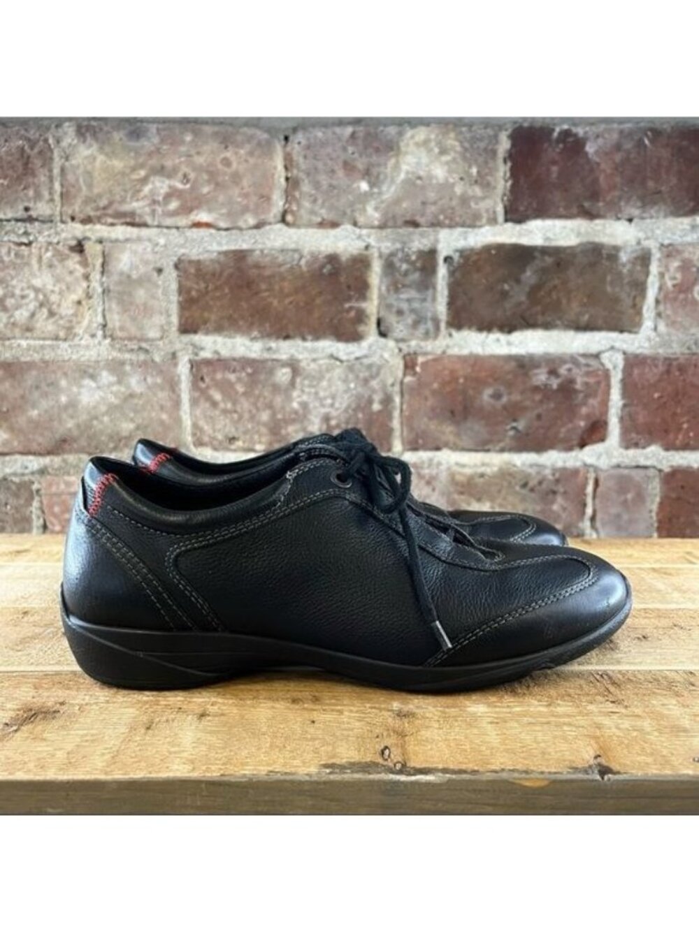 Ecco Black Leather Oxford Sneakers Sz 36 US 6